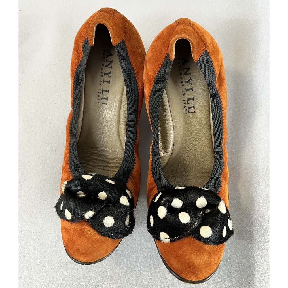 Anyi Lu Shoes Made‎ In Italy Orange Black Sz 36 /6 Women's